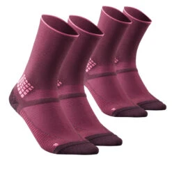 Calcetines Altos De Montaña Y Trekking Anti-rozaduras 2 Pares Quechua MH500
