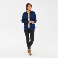 Camisa De Cuadros De Montaña Y Trekking Manga Larga Mujer Forclaz Travel 100 -Outdoor Tienda camisa de cuadros de montaa y trekking manga larga mujer forclaz travel 100 2