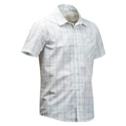 Camisa Trekking Viaje TRAVEL 100 Cuadros Manga Corta Negro Hombre 11 Camisa Trekking Viaje TRAVEL 100 Cuadros Manga Corta Negro Hombre -Outdoor Tienda camisa trekking viaje travel 100 cuadros manga corta blanca hombre