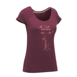 Camiseta De Escalada Y Montaña Manga Corta Mujer Simond Vertika Burdeos -Outdoor Tienda camiseta de escalada y montaa manga corta mujer simond vertika burdeos 4