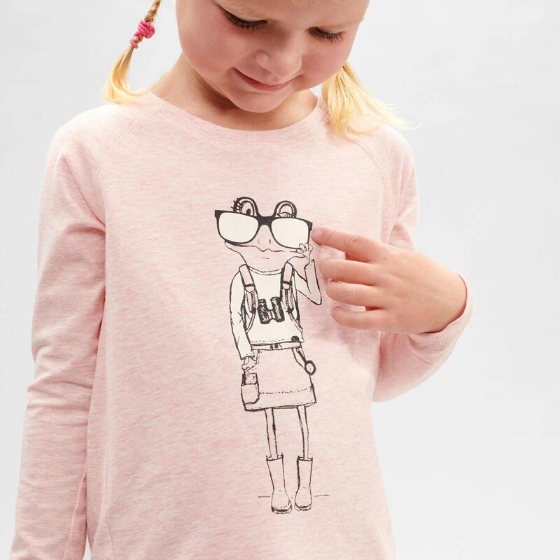 Camiseta De Montaña Trekking Protección Solar Niños 2-6 Años Quechua MH150 Rosa 3 Camiseta De Montaña Trekking Protección Solar Niños 2-6 Años Quechua MH150 Rosa - Imagen 3