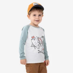 Camiseta De Montaña Y Trekking Protección Solar Niños 2-6 Años Quechua Beige