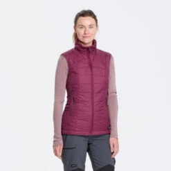 Chaleco Acolchado De Montaña Y Trekking Mujer Forclaz MT100 Negro -Outdoor Tienda chaleco acolchado de montaa y trekking mujer forclaz mt100 granate