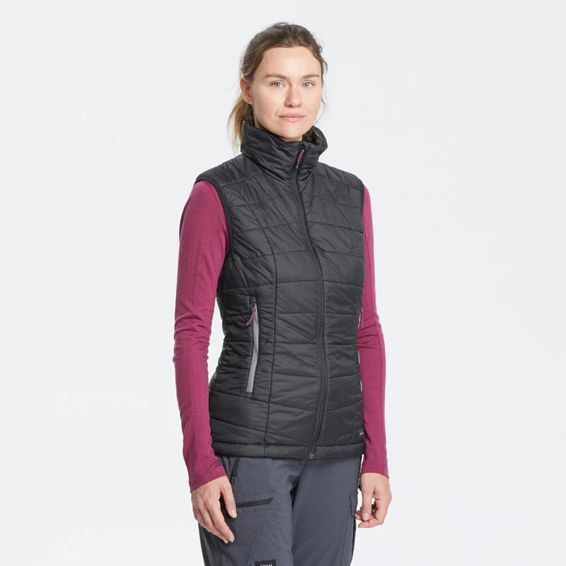 Outdoor Tienda -Outdoor Tienda chaleco acolchado de montaa y trekking mujer forclaz mt100 negro