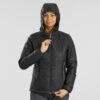 Chaqueta Acolchada Montaña Y Trekking Con Capucha Mujer Forclaz MT100 Negro