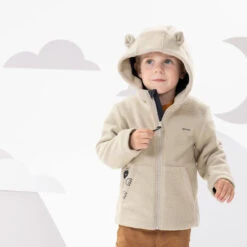 Chaqueta Polar Cálida De Montaña Y Trekking Niños 2-6 Años Quechua MH500 Beige -Outdoor Tienda chaqueta polar calida de montaa y trekking nios 2 6 aos quechua mh500 beige 3