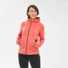 Chaqueta Polar De Montaña Y Trekking Con Capucha Mujer Quechua MH520 Naranja