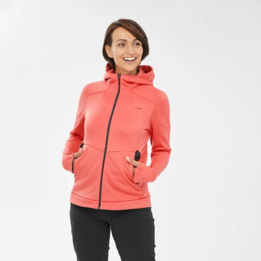 Chaqueta Polar De Montaña Y Trekking Con Capucha Mujer Quechua MH520 Naranja -Outdoor Tienda chaqueta polar de montaa y trekking con capucha mujer quechua mh520 naranja