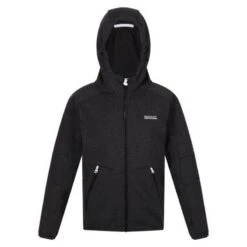 Regatta Chaqueta Softshell Maxwell Jaspeada Para Niños/Niñas Negro