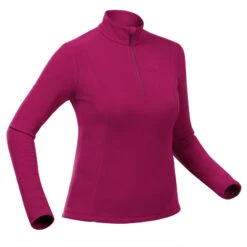 Forro Polar De Montaña Y Trekking 1/2 Cremallera Mujer Quechua MH100 Granate -Outdoor Tienda forro polar de montaa y trekking 12 cremallera mujer quechua mh100 granate 4