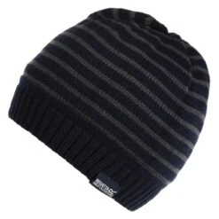 Regatta Gorro Beanie Tarley De Rayas De Forro Polar Para Niños/Niñas Marino