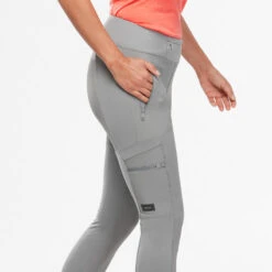 LEGGINGS DE TREKKING Y VIAJE RESISTENTES - TRAVEL 500 - GRIS CLARO - MUJER -Outdoor Tienda leggings de trekking y viaje resistentes travel 500 gris claro mujer 3