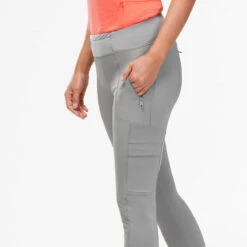 LEGGINGS DE TREKKING Y VIAJE RESISTENTES - TRAVEL 500 - GRIS CLARO - MUJER -Outdoor Tienda leggings de trekking y viaje resistentes travel 500 gris claro mujer 4