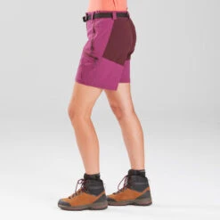 Pantalón Corto De Montaña Y Trekking Mujer Forclaz Trek500 Violeta -Outdoor Tienda pantalon corto de montaa y trekking mujer forclaz trek500 violeta 4